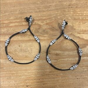 Elegant Black and Silver Hoop Earrings